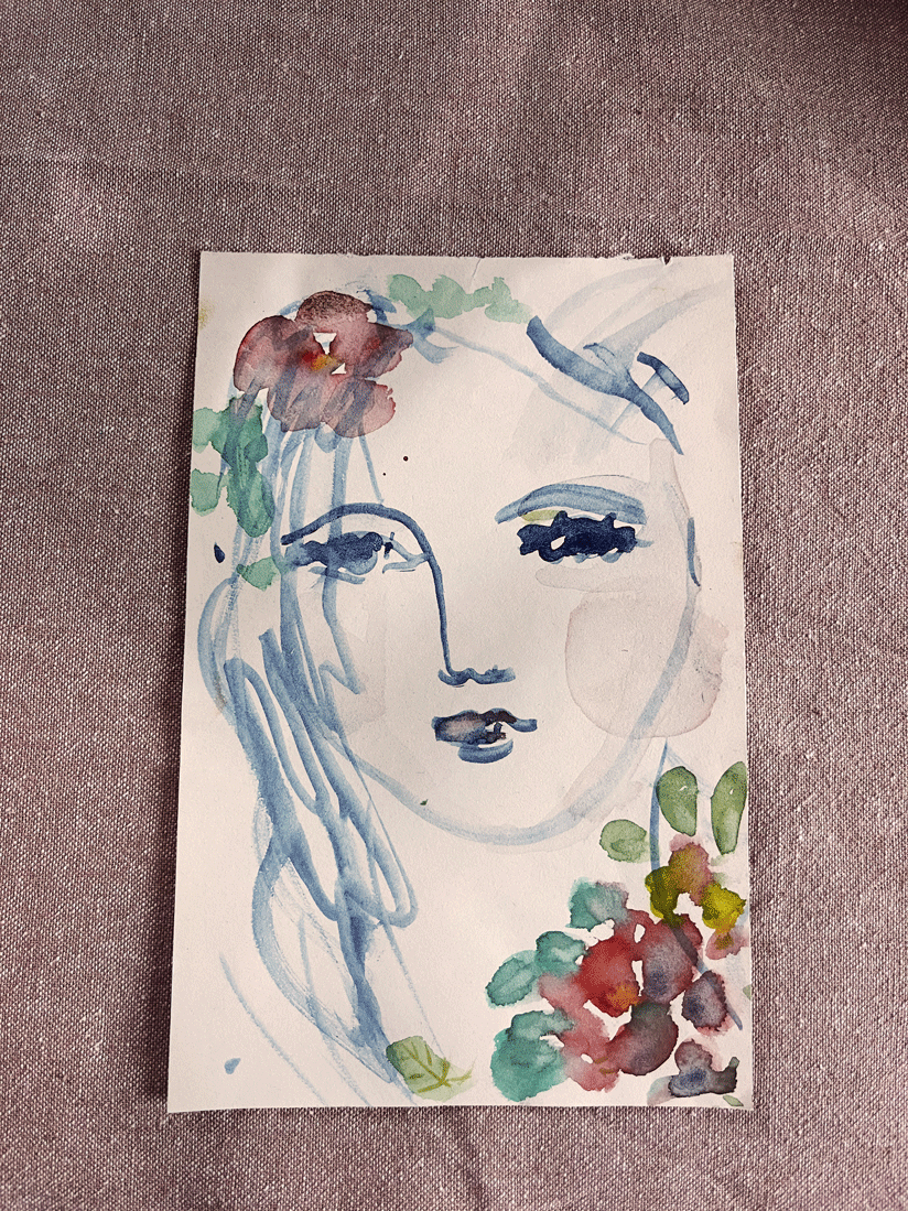 Fille aux fleurs