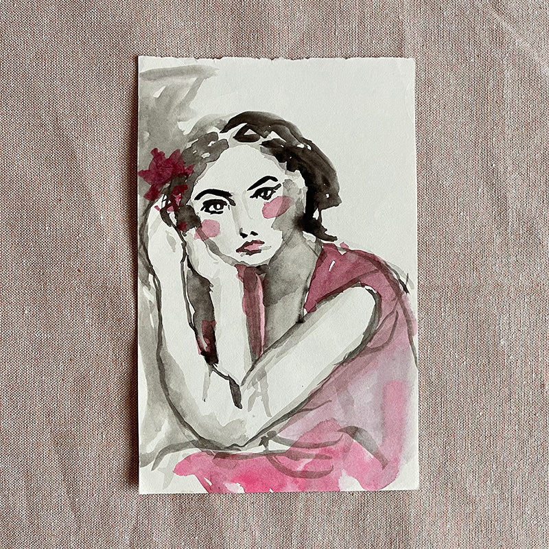 Fille a la robe rose