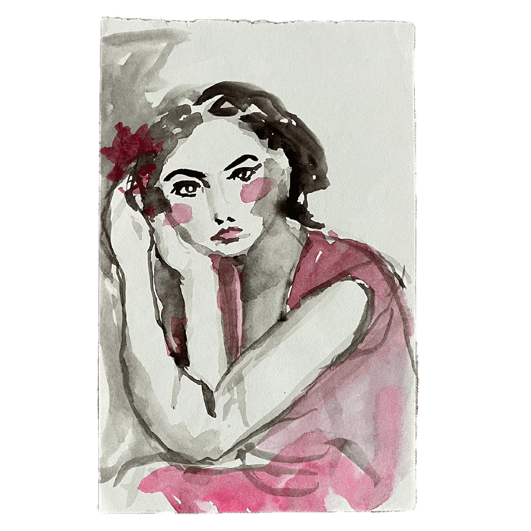 Fille a la robe rose