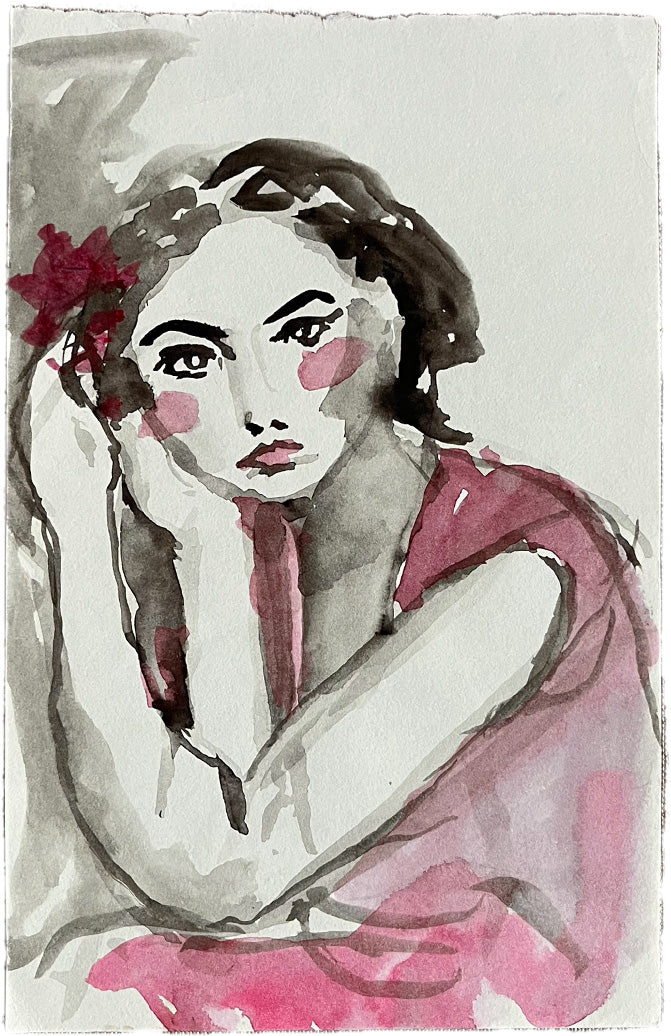 Fille a la robe rose